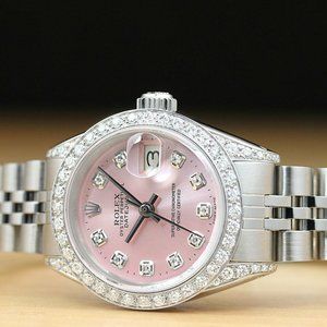 Sale! Rolex Pink Date 18k White Gold Ladies Watch